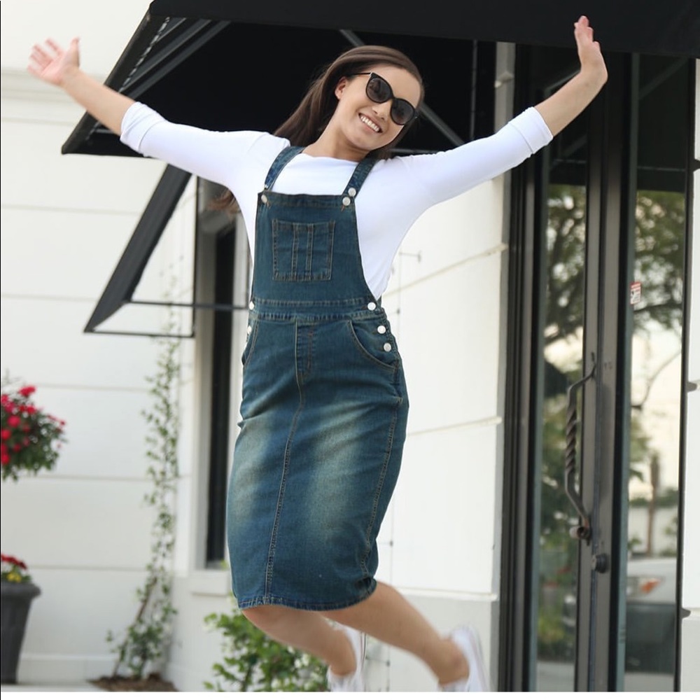 Denim modest jumper dress JadeMckenzie